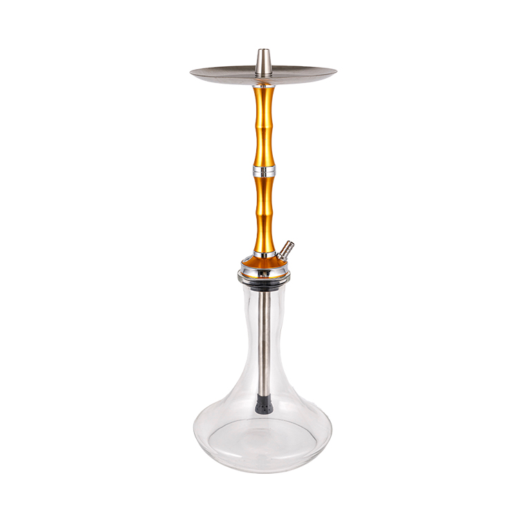 Cachimba Pclear de vidrio, aluminio, acero inoxidable, orificio único, oro rosa, 56cm