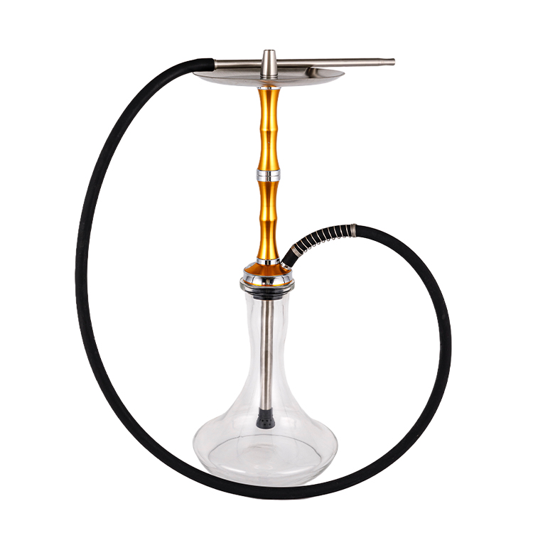 Cachimba Pclear de vidrio, aluminio, acero inoxidable, orificio único, oro rosa, 56cm