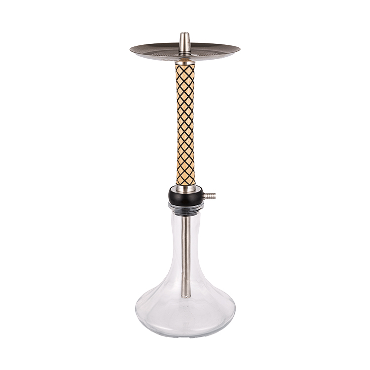 Madera De Vidrio Transparente+Pom+Pipa De Madera De Acero Inoxidable-1 Cachimba De Un Solo Orificio 58cm