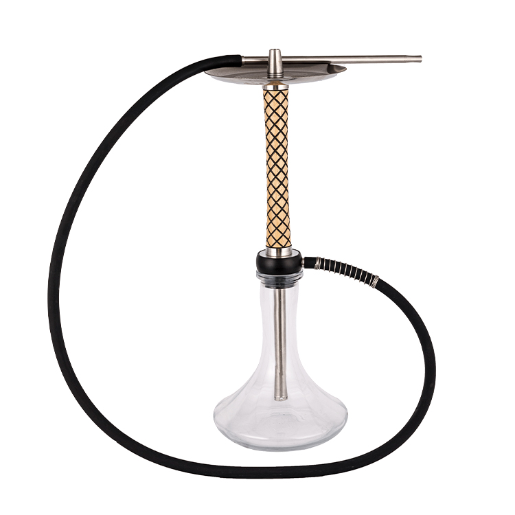 Madera De Vidrio Transparente+Pom+Pipa De Madera De Acero Inoxidable-1 Cachimba De Un Solo Orificio 58cm