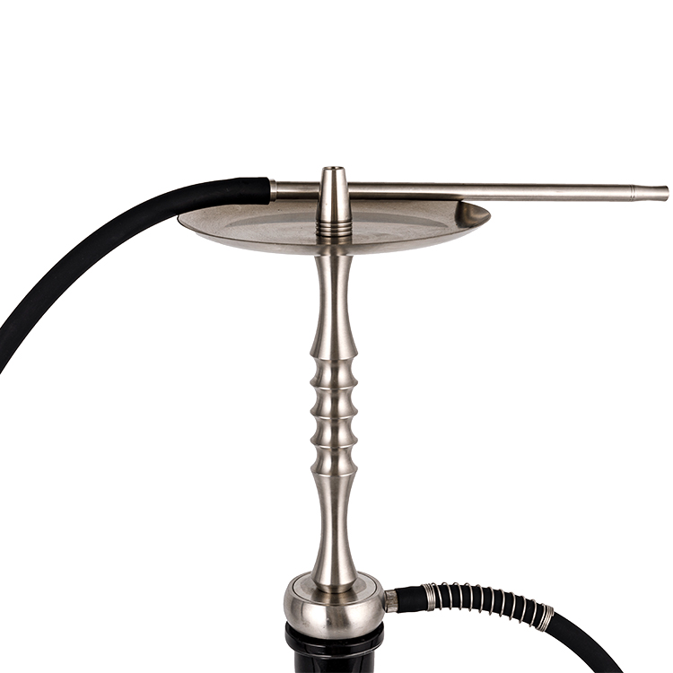 Cachimba de acero inoxidable con recipiente opaco, color negro, con un solo orificio, 60 cm